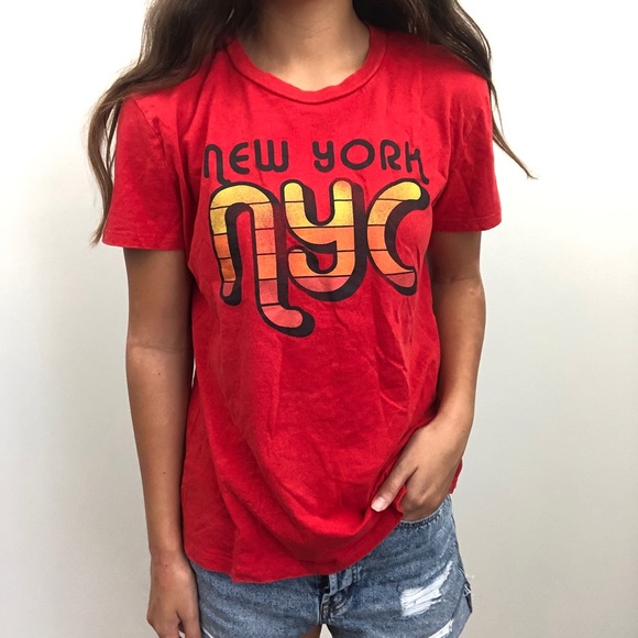 Mighty Fine Tops - Mighty Fine Red NYC Graphic Tee Sz L